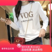 t恤女长袖白色纯棉宽松内搭打底衫2023秋冬加绒大码修身加厚潮