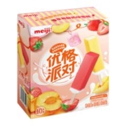 3.8焕新：meiji 明治 黄桃酸奶味、草莓酸奶味雪糕 49g*10支 彩盒装