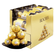 费列罗（Ferrero Rocher）榛果威化巧克力T48粒盒装 圣诞节零食礼盒