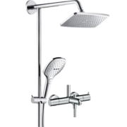 汉斯格雅（Hansgrohe） 双飞雨恒温花洒淋浴龙头柯洛梅达240超大方形顶喷多功能花洒套装 E款：27219双飞雨非恒温
