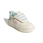 adidas 阿迪达斯 童鞋春季新款女小童PARK ST魔术贴小白鞋 ID7914