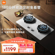 MIJIA 米家 小米家用燃气灶天然气 嵌入式双灶台 5.2kW大火力猛火灶双边定时灶 可调节底JZT-MJ04A