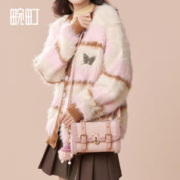 畹町 冬日暖阳剑桥包女秋冬季新款美拉德手提斜挎包时尚毛绒小方包