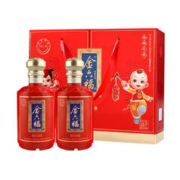 金六福 酒礼盒装500ml*2瓶50度8兼香型纯粮食酒水高档白酒送礼长辈