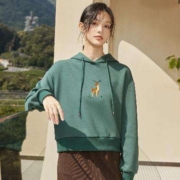 INMAN 茵曼 女士加绒连帽卫衣 C1823WY222105