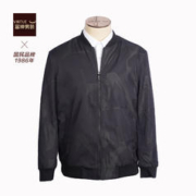 Virtue 富绅 休闲夹克男士立领宽松上衣服黑色防风外套男装 黑色FMJ53307-701 52