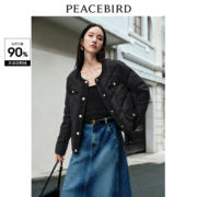 PEACEBIRD 太平鸟 黑金小香风 轻薄羽绒服