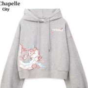 20点：La ChaLa Chapelle City 拉夏贝尔 女士连帽卫衣短款