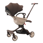 宝宝好溜娃神器轻便折叠双向遛娃车可躺高景观儿童婴儿推车 V18焦糖奶茶