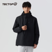探拓（TECTOP）冲锋衣男冬款保暖透气户外服女三合一可拆卸防风防水登山外套 男黑色 XL