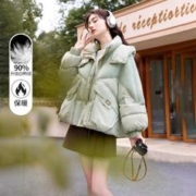 X.YING 香影 小个子羽绒服女90白鸭绒面包服时尚连帽外套