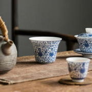 易信 羊脂玉茶漏套装 青花茶漏组