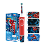 欧乐B儿童电动牙刷 3-7岁乳牙期专用 护齿 乳牙刷 蜘蛛侠款 圆头牙刷(图案随机) D100K kids 日常清洁