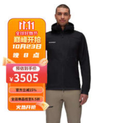 MAMMUT 猛犸象 日潮跑腿Mammut猛犸象男士潮流外套黑色连帽休闲