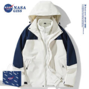 NASA GISS 冲锋衣男女三合一户外防风防水外套男