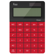 飞兹(fizz) 双电源太阳能桌面计算器 12位大屏显示计算机 办公/学生文具用品 红色 FZ66806