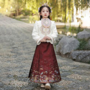 国风马面裙女童连衣裙秋冬款2023新款裙子儿童汉服冬季新年拜年服