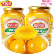甜而不腻！HUANLEJIA 欢乐家 黄桃罐头900g*2罐