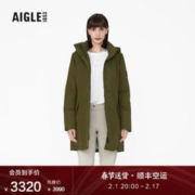 AIGLE 艾高 女士GTX INF防风加厚保暖羽绒服中长款鹅绒极寒羽绒服 卡其绿 Q2721 36