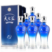 京东百亿补贴：洋河 天之蓝 口感绵柔浓香型白酒 42度 375ml*6瓶