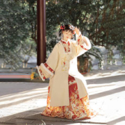 凤鸣銮原创汉服明制合领长衫马面裙日常秋冬款拜年服
