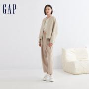Gap 盖璞 女装早春时尚羊毛混纺舒适开襟外套宽松休闲圆领上衣840922