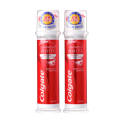 高露洁（Colgate）欧洲进口耀白去渍直立按压式泵式美白牙膏 100ml*2  5倍去渍