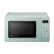 美的（Midea）家用微波炉 小型20升 360度转盘均匀加热 杀菌除味 多功能智能菜单 淡雅绿（PM2005）