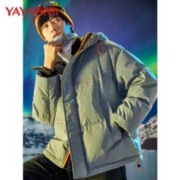 YAYA 鸭鸭羽绒服 男2023新款百搭休闲短款时尚简约帅气反光格子男士外套
