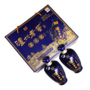 泸州老窖 蓝花瓷 头曲 礼盒 浓香型白酒 52度升级版 500ml*2 年货礼盒