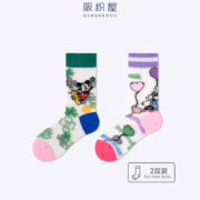 阪织屋 迪士尼系列水晶提花撞色女袜 2双
