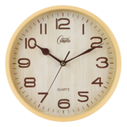 康巴丝（Compas）挂钟 创意简约钟表客厅石英钟表挂墙时钟 c2855 竹木