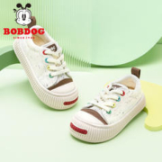 BoBDoG 巴布豆 儿童帆布鞋春软底小白鞋男童幼儿园室内鞋女孩ER874051