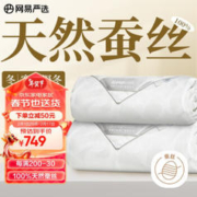 YANXUAN 网易严选 蚕丝被子母被加厚秋冬被被芯A类100%天然蚕丝1350g 150*200cm白色