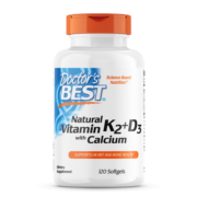 Doctor’s Best 多特倍斯维生素K2+D3柠檬酸钙易吸收120粒 液体钙易服强健骨骼 【引钙入骨】维生素K2+D3