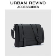 URBAN REVIVO 冬男士时尚经典高阶翻盖斜挎包UAMB30037 深灰