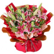爱花居鲜花速递香水百合花束生日礼物送女生同城配送 健康喜乐|BB58