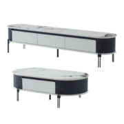 左右 岩板茶几电视柜 简约现代客厅家用轻奢小户型家具茶桌DJW5098A+D 5098A茶几 组装