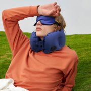URBAN FOREST 充气颈枕 眼罩套装 旅行颈枕充气u型枕午睡枕头