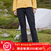 Pioneer Camp 拓路者 秋冬季保暖长裤子女宽松直筒软壳冲锋裤户外防风耐磨防泼水登山裤 黑色 M