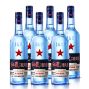 红星白酒43度蓝瓶绵柔8纯粮750mL*6瓶清香型纯粮高度白酒年货节 43度 750mL 6瓶