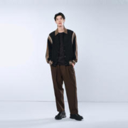 太平鸟男装 复古仿麂皮夹克新款撞色拼接棒球服宽松休闲茄克外套潮