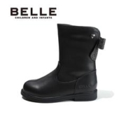 BeLLE 百丽 女童时装靴冬季防滑英伦风时尚洋气百搭加绒保暖
