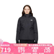 北面 美版女款 连帽冲锋衣夹克 JK3-黑色 L