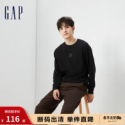 Gap 盖璞 男女装秋季2023新款LOGO纯棉宽松长袖T恤810625运动休闲上衣 黑色 185/104A(L)