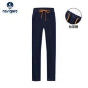navigare 纳维凯尔 意大利小帆船蓝色抽绳牛仔裤潮牌男春季宽松直筒裤子