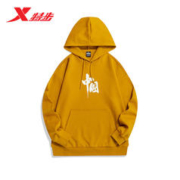 XTEP 特步 卫衣连帽套头衫男女衣服宽松潮流运动长袖情侣同款官方旗舰 878327930228 浅土黄 M