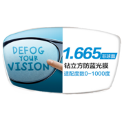 蔡司（ZEISS）镜片2片精选 新清锐铂金膜钻立方防蓝光佳锐 近视眼镜框配镜片 蔡司钻立方防蓝光膜2片装 1.67折射率（建议0-800度）
