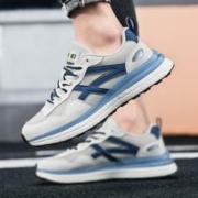 YEARCON 意尔康 男鞋新款2024春季复古休闲鞋男百搭网面透气户外运动鞋男跑步