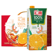 plus会员：汇源无添加纯果汁100%橙汁 维生素c果汁饮料1L*6盒